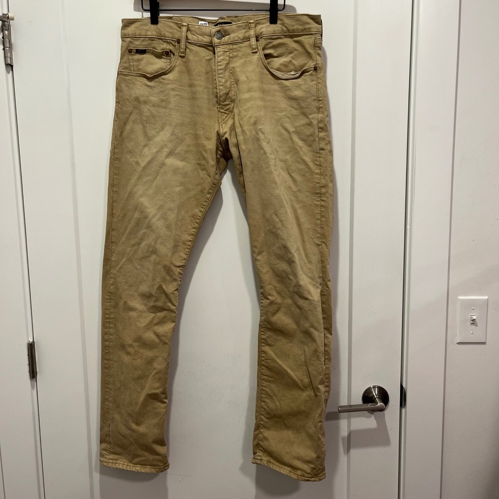 Polo Ralph Lauren Sullivan Slim Stretch Chino Pants Tan Khaki 34x32 4489